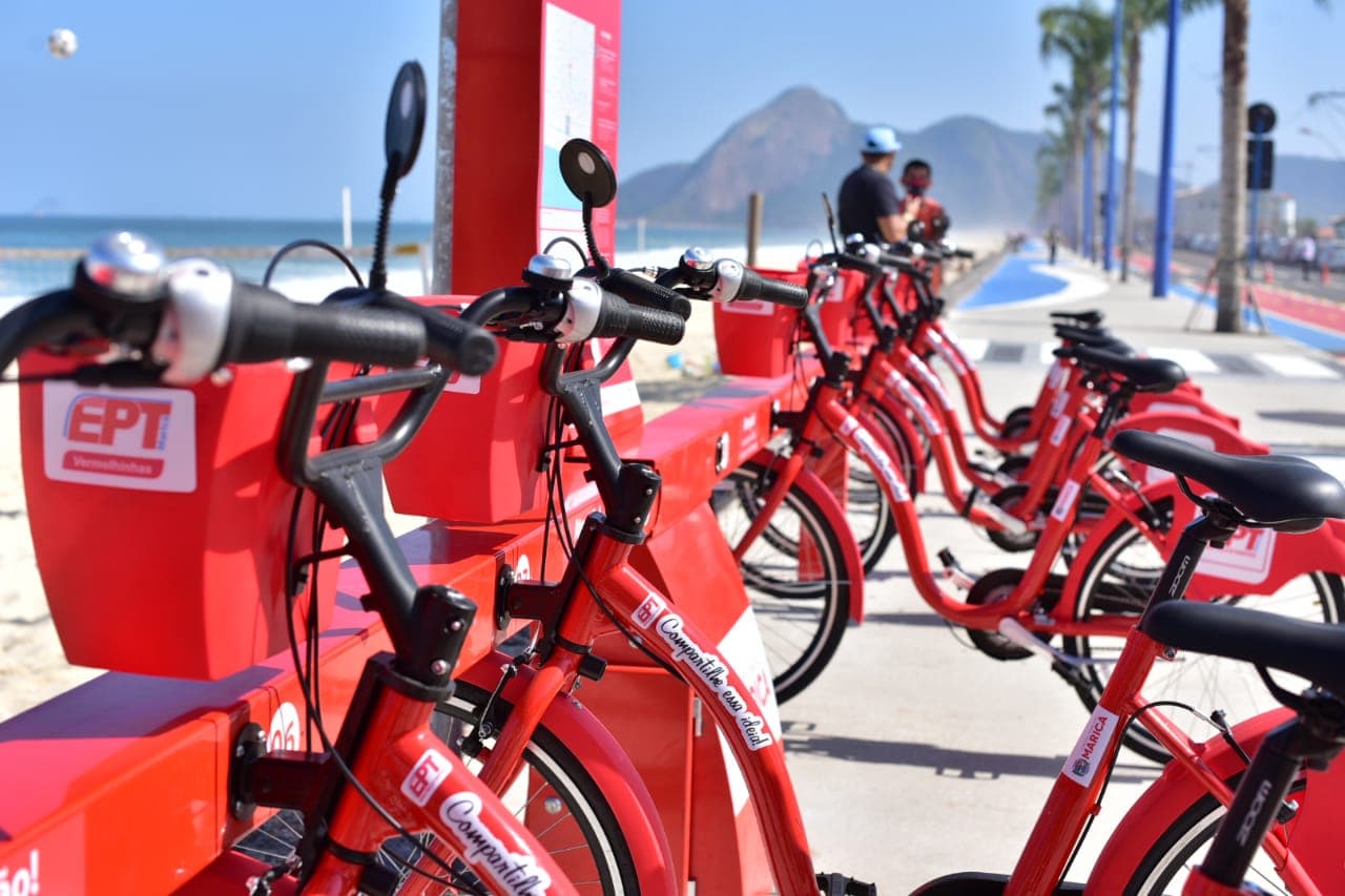 Vermelhinhas — Bicicletas Compartilhadas da EPT em Maricá